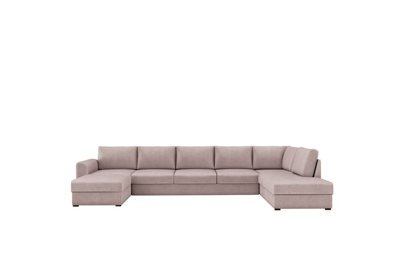 Taberk Bäddsoffa med Divan och Schäslong 5-sits, Rosa