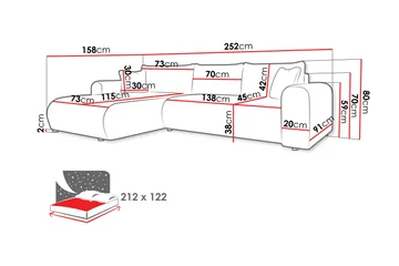 Tacon Bäddsoffa m. Divan 3-sits - Grå - Products - Möbler - Soffa - Bäddsoffa - Bäddsoffa divan