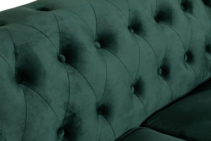 Chesterfield Lyx 2-sits Liten sammetssoffa - Djup soffa 160 cm bred - Mörkgrön - Products - Möbler - Soffa - Sammetssoffa
