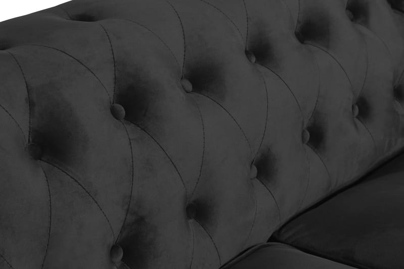 Chesterfield Lyx 2-sits Liten sammetssoffa - Djup soffa 160 cm bred - Svart - Products - Möbler - Soffa - Sammetssoffa