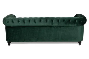 Chesterfield Lyx 3 sits Sammetssoffa - Djup soffa - Mörkgrön / Grön - Products - Möbler - Soffa - Chesterfield soffa