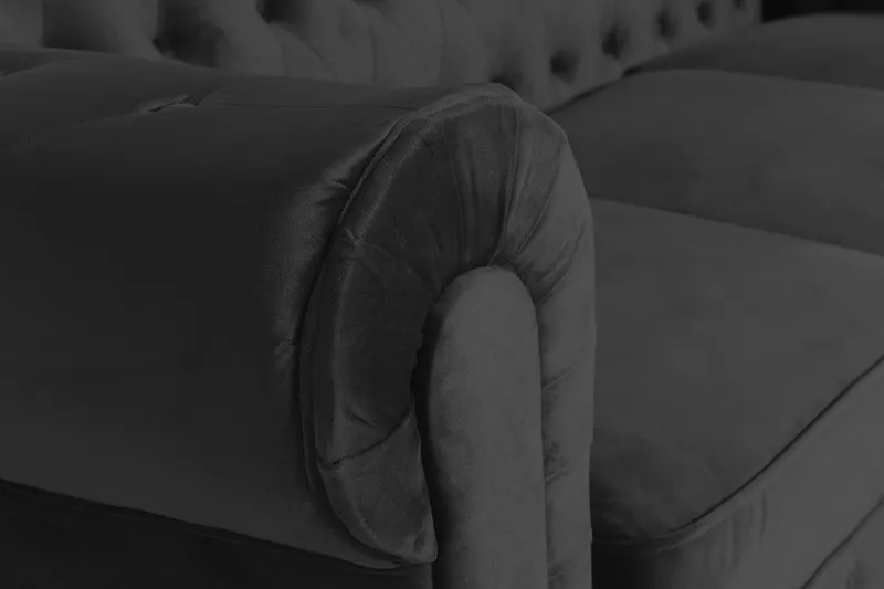 Chesterfield Lyx 3-sits Sammetssoffa - Djup soffa - Svart - Products - Möbler - Soffa - Chesterfield soffa