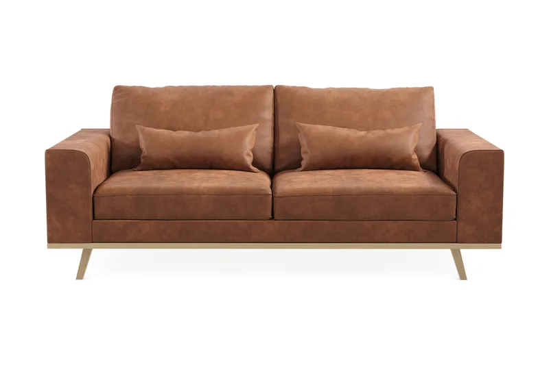 Copenhagen 2-sits Soffa i Konstläder, Brun