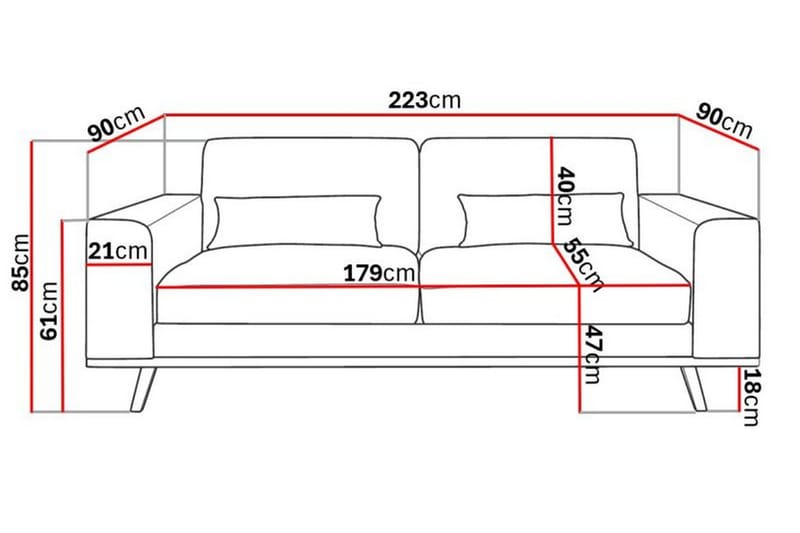Copenhagen 3-sits Manchestersoffa - Mörkgrå - Products - Möbler - Soffa - 3 sits soffa