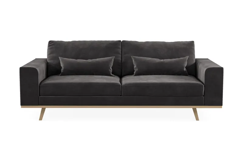 Copenhagen 3-sits Sammetssoffa - Mörkgrå - Products - Möbler - Soffa - 3 sits soffa