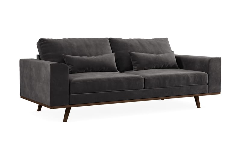 Copenhagen 3-sits Sammetssoffa - Mörkgrå - Products - Möbler - Soffa - 3 sits soffa