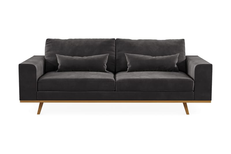 Copenhagen 3-sits Sammetssoffa - Mörkgrå - Products - Möbler - Soffa - 3 sits soffa