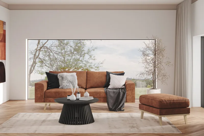 Copenhagen 3-sits Soffa i Konstläder - Brun - Products - Möbler - Soffa - 3 sits soffa
