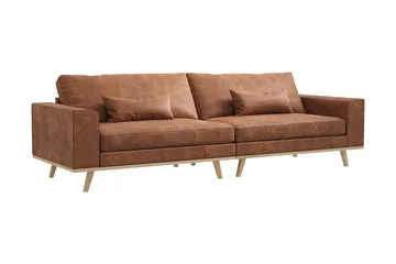 Copenhagen 4-sits Soffa i Konstläder - Brun - Products - Möbler - Soffa - 4 sits soffa