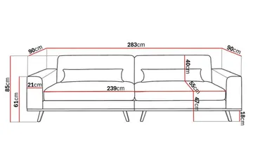 Copenhagen 4-sits Soffa i Konstläder - Mörkgrå - Products - Möbler - Soffa - 4 sits soffa