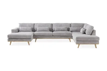 Copenhagen 5-sits Högervänd U-formad Soffa med Divan och Schäslong i Manchester - Ljusgrå - Products - Möbler - Soffa - U-soffa