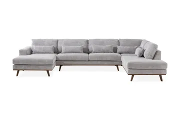 Copenhagen 5-sits Högervänd U-formad Soffa med Divan och Schäslong i Manchester - Ljusgrå - Products - Möbler - Soffa - U-soffa