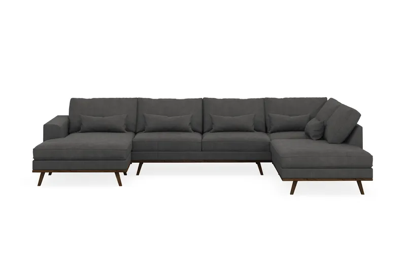Copenhagen 5-sits Högervänd U-formad Soffa med Divan och Schäslong i Manchester - Mörkgrå - Products - Möbler - Soffa - U-soffa