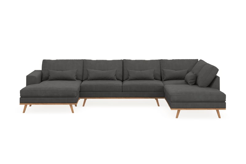 Copenhagen 5-sits Högervänd U-formad Soffa med Divan och Schäslong i Manchester - Mörkgrå - Products - Möbler - Soffa - U-soffa