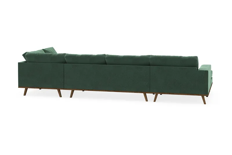 Copenhagen 5-sits Högervänd U-formad Soffa med Divan och Schäslong i Sammet - Mörkgrön - Products - Möbler - Soffa - Sammetssoffa