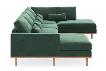 Copenhagen 5-sits Högervänd U-formad Soffa med Divan och Schäslong i Sammet - Mörkgrön - Products - Möbler - Soffa - Sammetssoffa