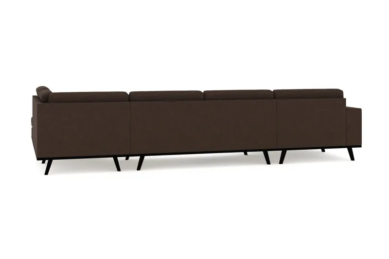 Copenhagen 5-sits Högervänd U-formad Soffa med Divan och Schäslong i Tyg - Brun - Products - Möbler - Soffa - U-soffa