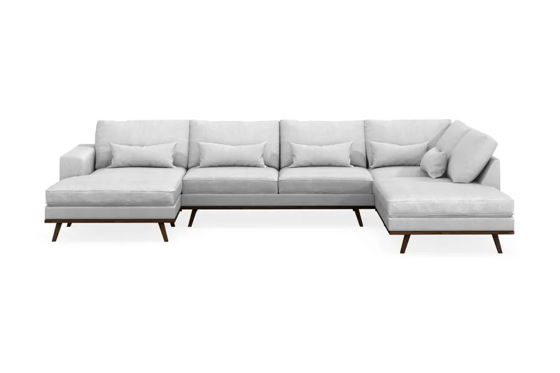 Copenhagen 5-sits Högervänd U-formad Soffa med Divan och Schäslong i Tyg - Ljusgrå - Products - Möbler - Soffa - U-soffa