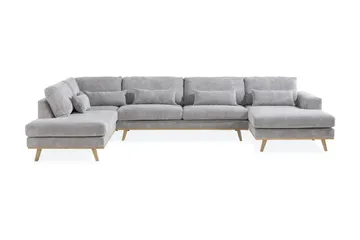 Copenhagen 5-sits Vänstervänd U-formad Soffa med Divan och Schäslong i Manchester - Ljusgrå - Products - Möbler - Soffa - U-soffa