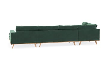 Copenhagen 5-sits Vänstervänd U-formad Soffa med Divan och Schäslong i Sammet - Mörkgrön - Products - Möbler - Soffa - Sammetssoffa