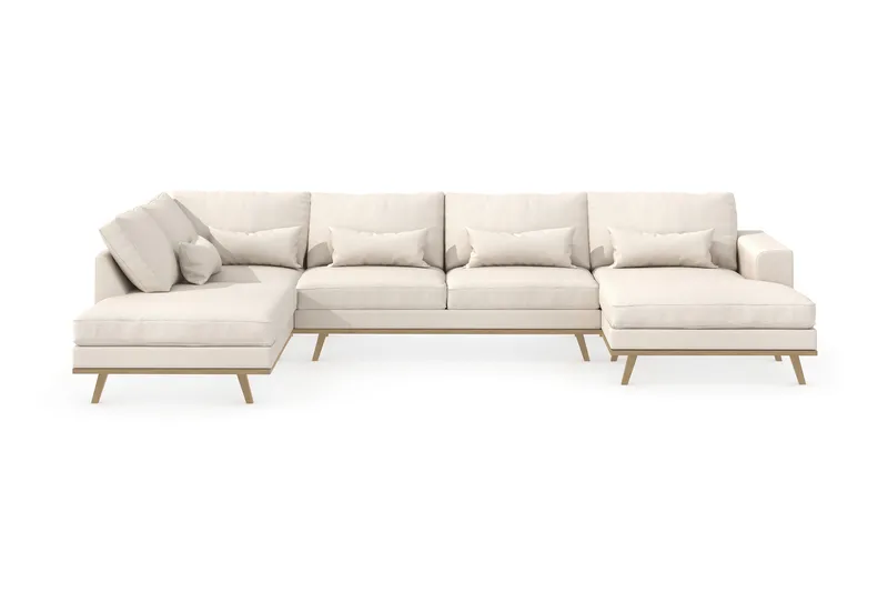 Copenhagen 5-sits Vänstervänd U-formad Soffa med Divan och Schäslong i Tyg - Beige - Products - Möbler - Soffa - U-soffa