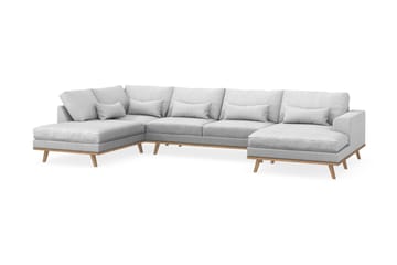 Copenhagen 5-sits Vänstervänd U-formad Soffa med Divan och Schäslong i Tyg - Ljusgrå - Products - Möbler - Soffa - U-soffa
