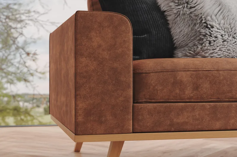 Copenhagen 6-sits L-formad Hörnsoffa i Konstläder - Brun - Products - Möbler - Soffa - Hörnsoffa