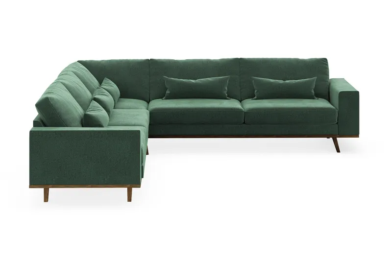 Copenhagen 6-sits L-formad Hörnsoffa i Sammet - Mörkgrön - Products - Möbler - Soffa - Sammetssoffa