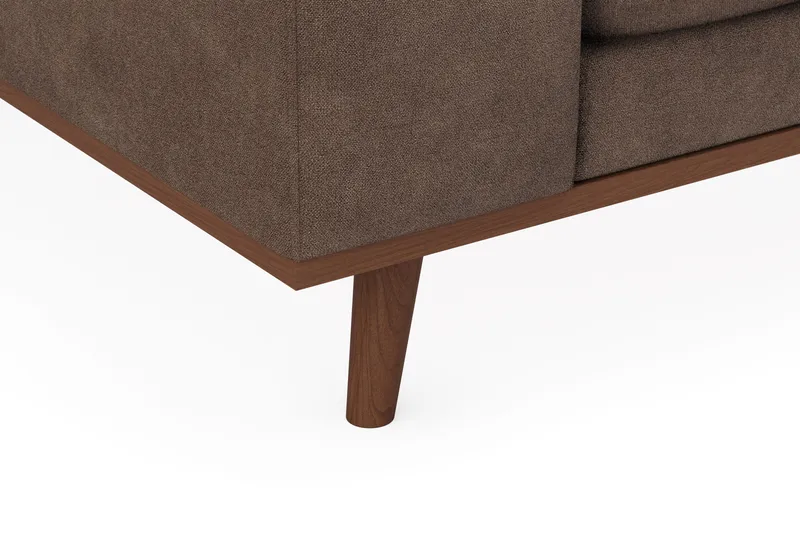 Copenhagen Premium 5-sits Högervänd U-formad Djup Soffa med Divan och Schäslong i Tyg - Mörkbrun - Products - Möbler - Soffa - U-soffa