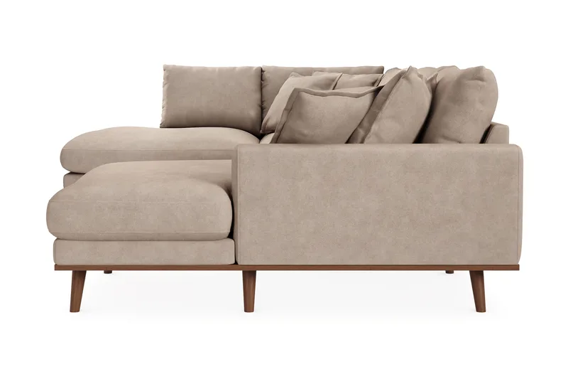 Copenhagen Premium 5-sits Vänstervänd U-formad Djup Soffa med Divan och Schäslong i Tyg - Ljusbrun - Products - Möbler - Soffa - U-soffa