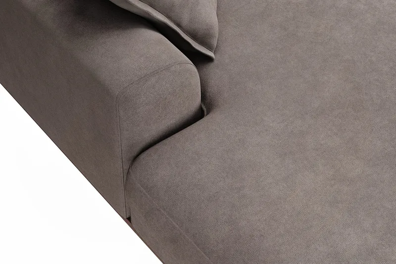 Copenhagen Premium 5-sits Högervänd U-formad Djup Soffa med Divan och Schäslong i Tyg - Brun - Products - Möbler - Soffa - U-soffa