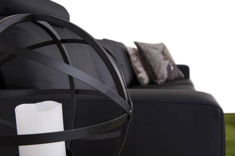 Crazy 3-sits Soffa i Konstläder - Svart - Products - Möbler - Soffa - 3 sits soffa
