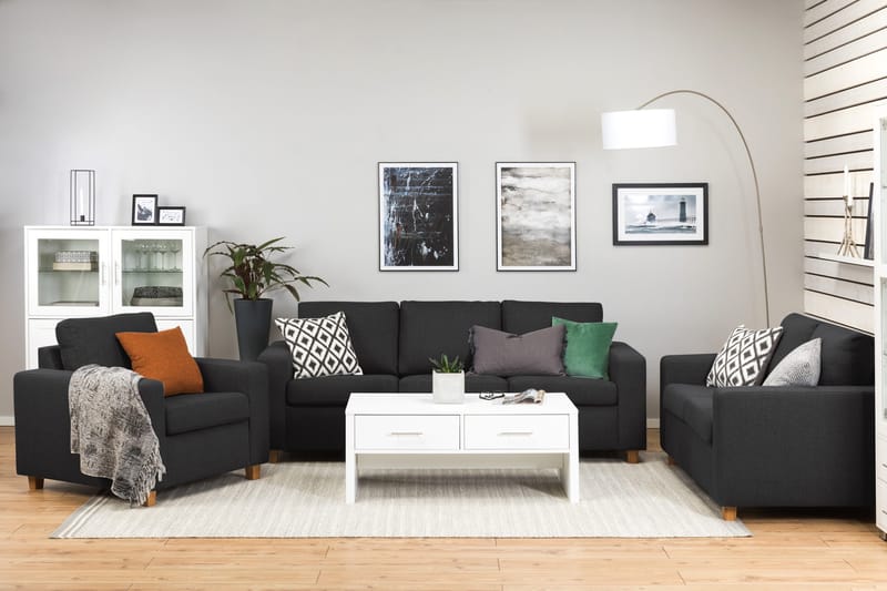 Crazy 3-sits Tygsoffa - Antracit - Products - Möbler - Soffa - 3 sits soffa