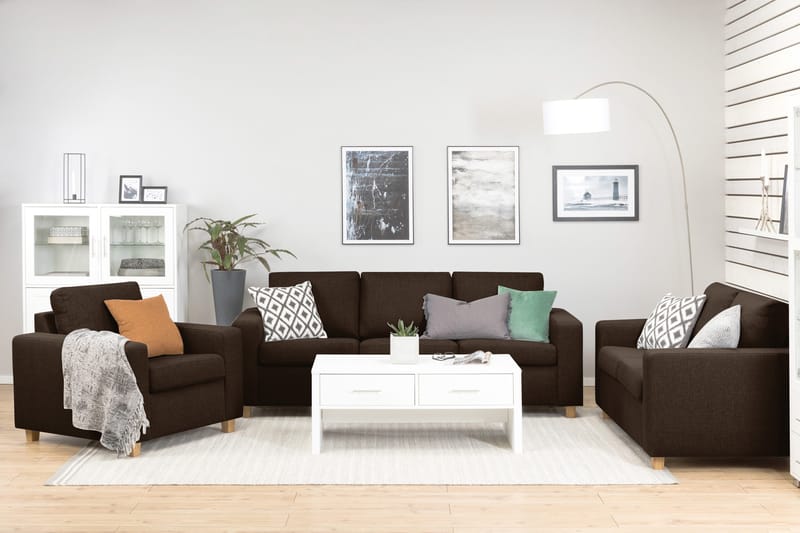 Crazy 3-sits Tygsoffa - Brun - Products - Möbler - Soffa - 3 sits soffa