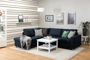 Crazy 3-sits Vänstervänd L-formad Schäslongsoffa i Tyg - Blå - Products - Möbler - Soffa - Divansoffa & schäslongsoffa