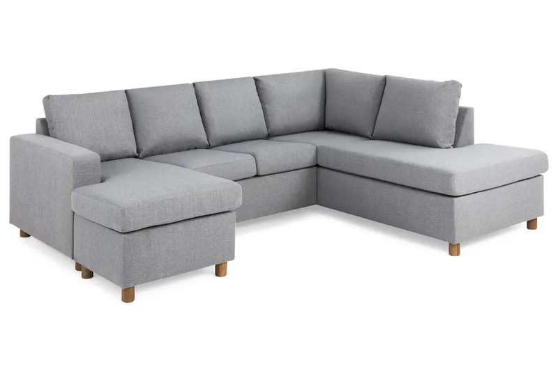 Crazy 4-sits Högervänd U-formad Large Soffa med Divan och Schäslong i Tyg - Grå - Products - Möbler - Soffa - U-soffa
