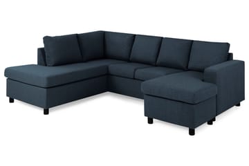 Crazy 4-sits Vänstervänd U-formad Large Soffa med Divan och Schäslong i Tyg - Blå - Products - Möbler - Soffa - U-soffa