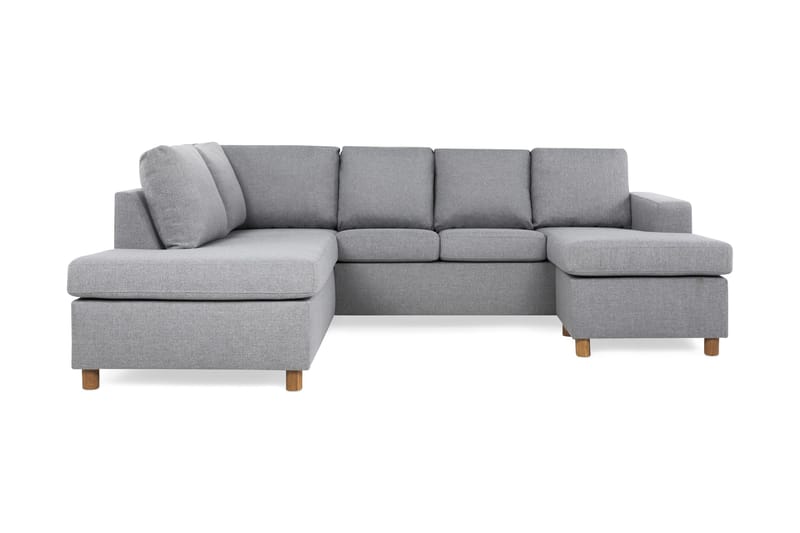 Crazy 4-sits Vänstervänd U-formad Large Soffa med Divan och Schäslong i Tyg - Grå - Products - Möbler - Soffa - U-soffa