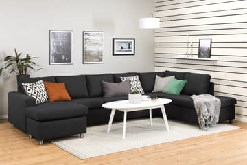 Crazy 5-sits Högervänd U-formad X-Large Soffa med Divan och Schäslong i Tyg - Antracit - Products - Möbler - Soffa - U-soffa