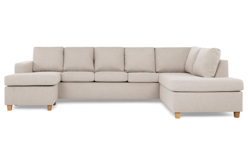 Crazy 5-sits Högervänd U-formad X-Large Soffa med Divan och Schäslong i Tyg - Beige - Products - Möbler - Soffa - U-soffa