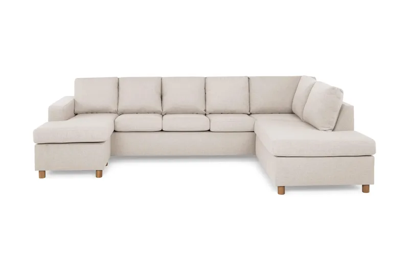 Crazy 5-sits Högervänd U-formad X-Large Soffa med Divan och Schäslong i Tyg - Beige - Products - Möbler - Soffa - U-soffa