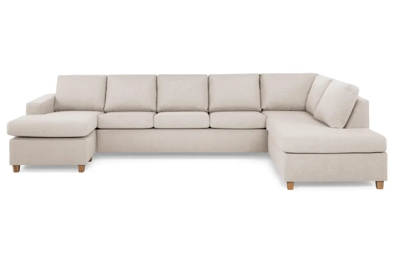 Crazy 5-sits Högervänd U-formad X-Large Soffa med Divan och Schäslong i Tyg - Beige - Products - Möbler - Soffa - U-soffa