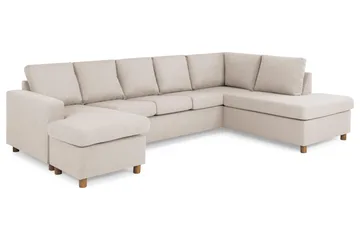 Crazy 5-sits Högervänd U-formad X-Large Soffa med Divan och Schäslong i Tyg - Beige - Products - Möbler - Soffa - U-soffa