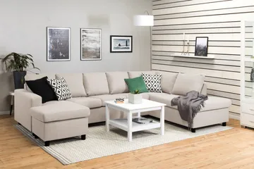 Crazy 5-sits Högervänd U-formad X-Large Soffa med Divan och Schäslong i Tyg - Beige - Products - Möbler - Soffa - U-soffa