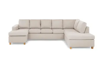 Crazy 5-sits Högervänd U-formad X-Large Soffa med Divan och Schäslong i Tyg - Beige - Products - Möbler - Soffa - U-soffa