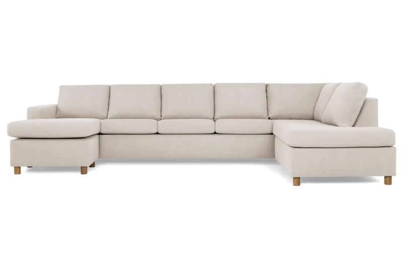 Crazy 5-sits Högervänd U-formad X-Large Soffa med Divan och Schäslong i Tyg - Beige - Products - Möbler - Soffa - U-soffa