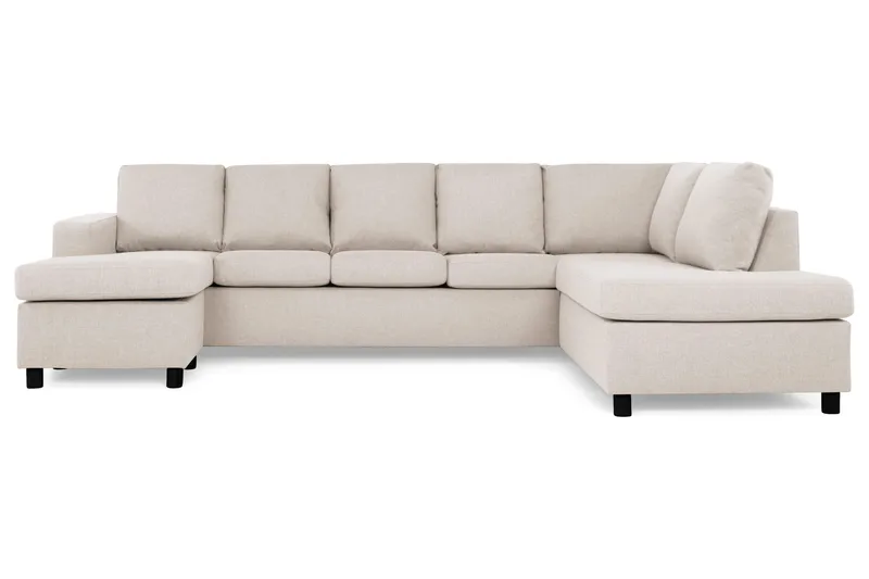 Crazy 5-sits Högervänd U-formad X-Large Soffa med Divan och Schäslong i Tyg - Beige - Products - Möbler - Soffa - U-soffa