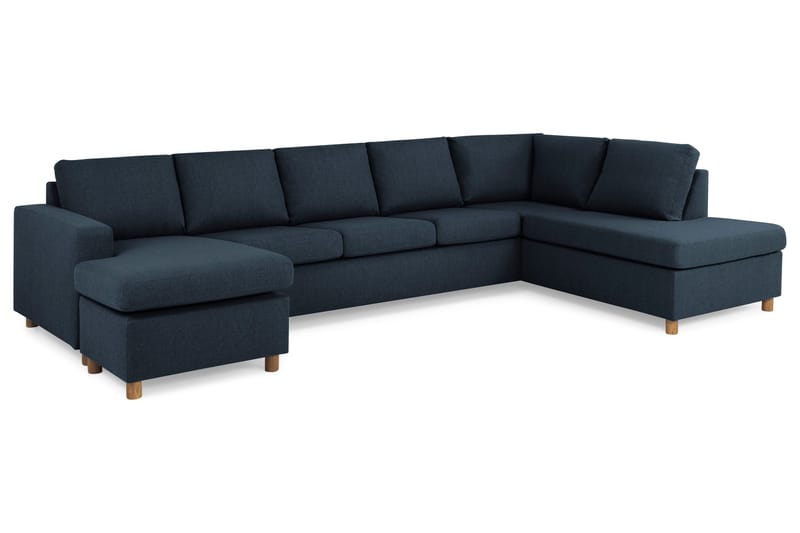 Crazy 5-sits Högervänd U-formad X-Large Soffa med Divan och Schäslong i Tyg - Blå - Products - Möbler - Soffa - U-soffa