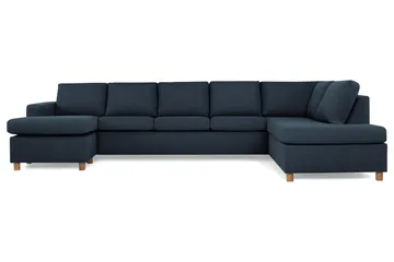 Crazy 5-sits Högervänd U-formad X-Large Soffa med Divan och Schäslong i Tyg - Blå - Products - Möbler - Soffa - U-soffa