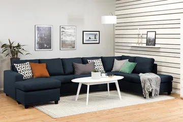 Crazy 5-sits Högervänd U-formad X-Large Soffa med Divan och Schäslong i Tyg - Blå - Products - Möbler - Soffa - U-soffa
